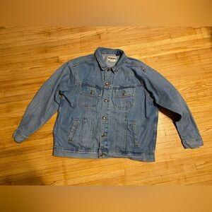 Vintage Wrangler Rugged Wear Jean Jacket XXL 2XL Mens Denim Trucker Western